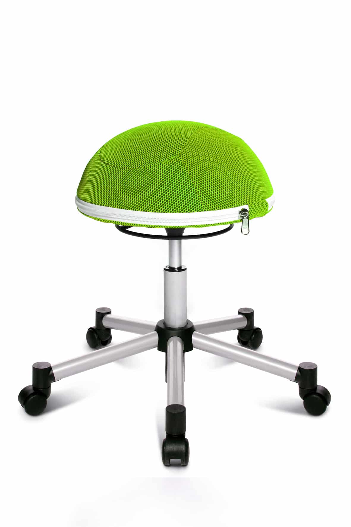 Tabouret Roulant Ergonomique ZEN - Réglable En Hauteur (48-60cm) - Roulettes Souples Pour Parquet - Assise Confortable En Mousse - Crème