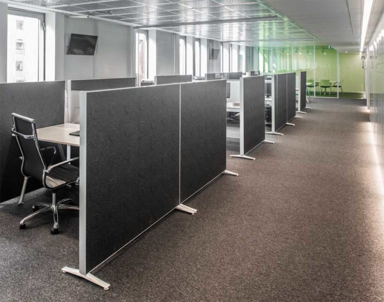 Cloison Bureau Amovible TecTake 160x40cm - Anti-Bruit Sans Percage - Open Space