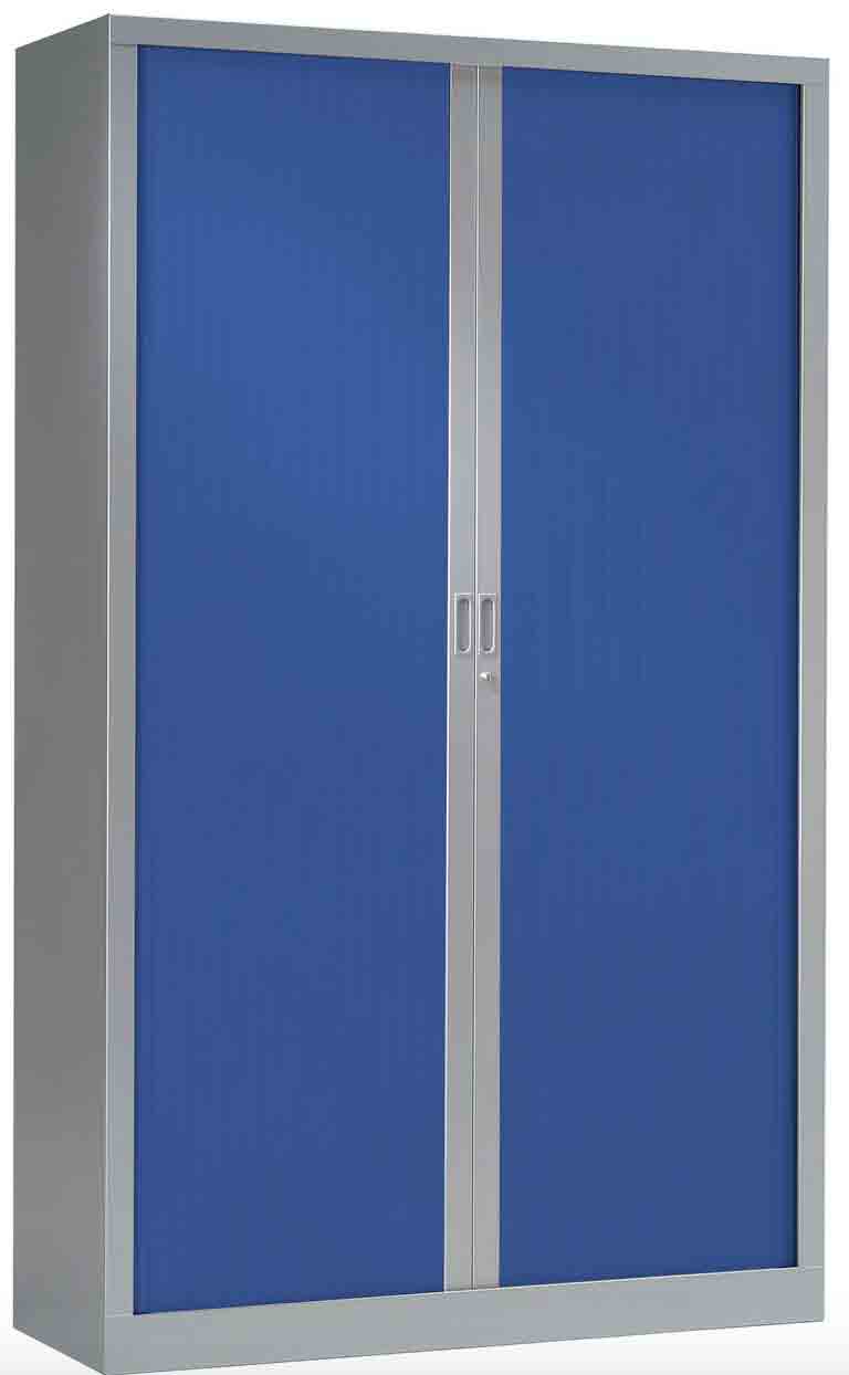 Armoire Basse à Rideaux Vinco – Dimensions 100x120x43 Cm, Charge 110 Kg/tablette – Couleur Anthracite, Livraison Gratuite