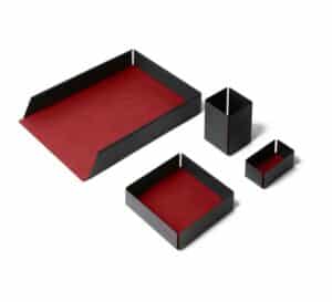 Moire Eglooh / Set de bureau en cuir et métal