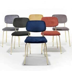 Ginger / Chaise visiteur tapissée en velours